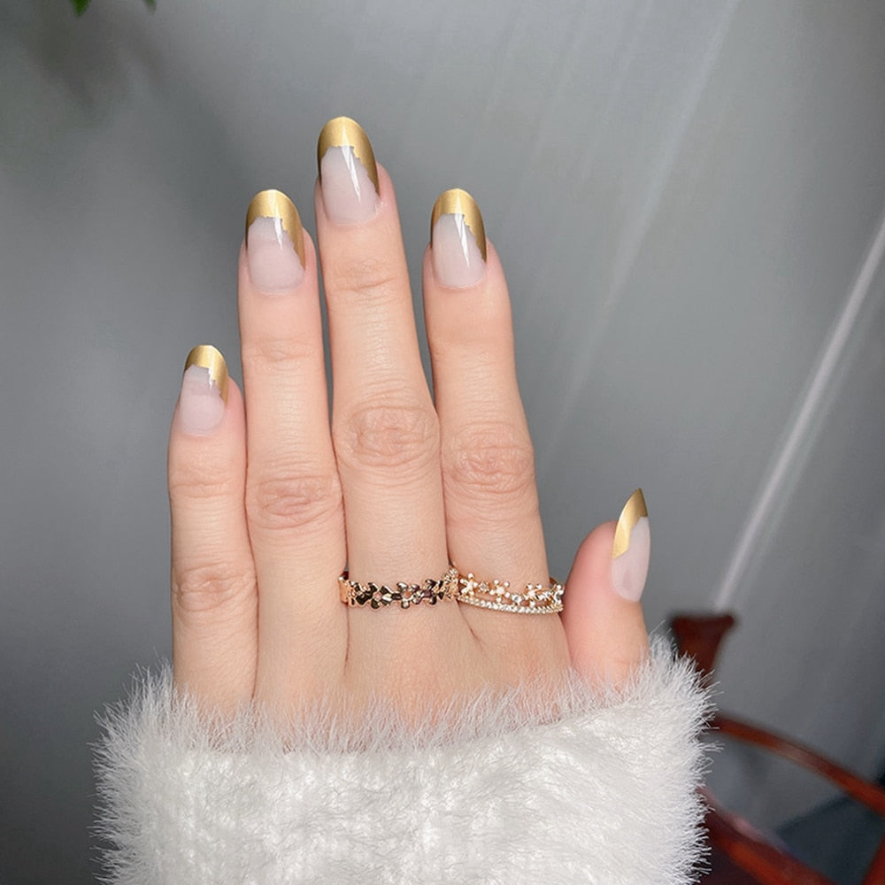 Almond Shape Fake Nails - Orchid Unique