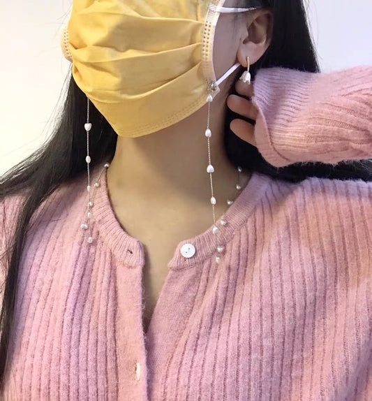 Fashion Pearl Mask Chains Glasses - Orchid Unique