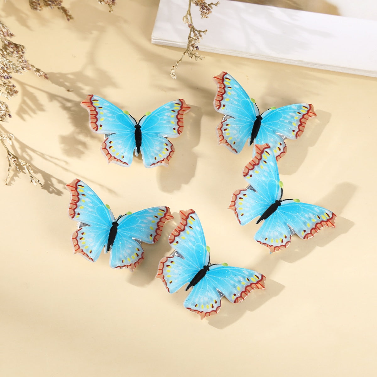 Transparent Butterfly Pink Hairpin - Orchid Unique