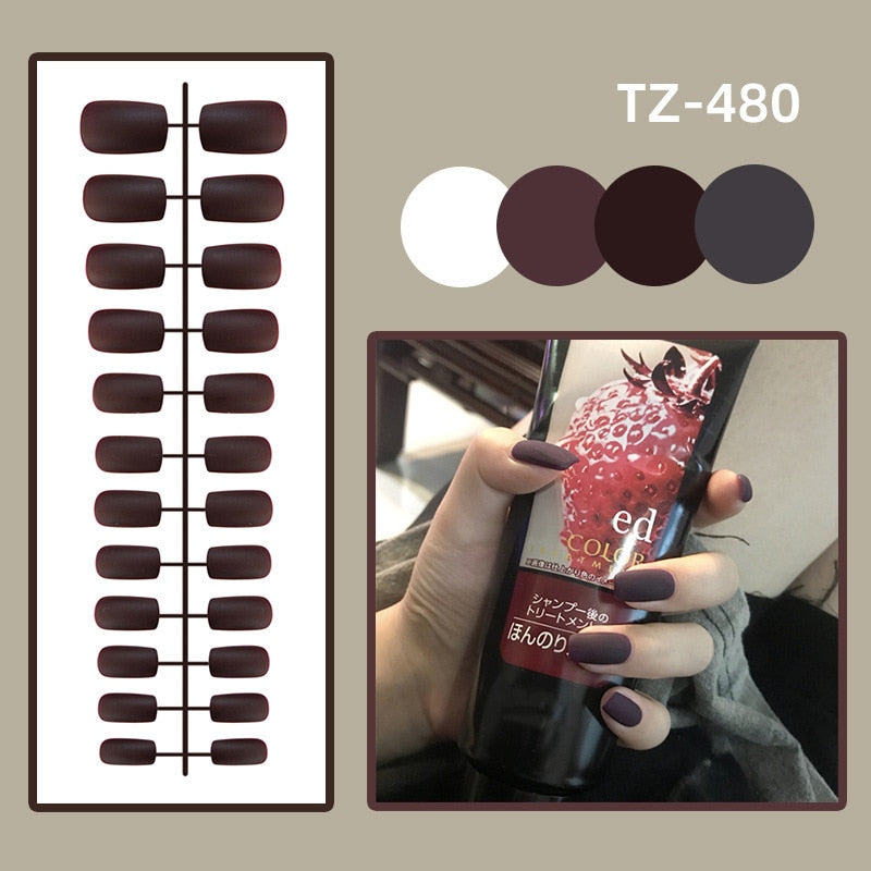 Matte False Nails Glue Square Head - Orchid Unique