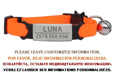 Personalized ID Tag Cat Collar Bell - Orchid Unique