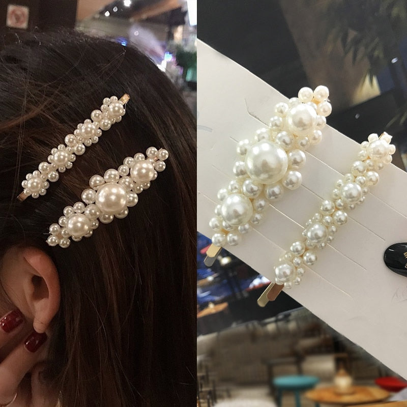 Handmade Pearls Hair Clips - Orchid Unique