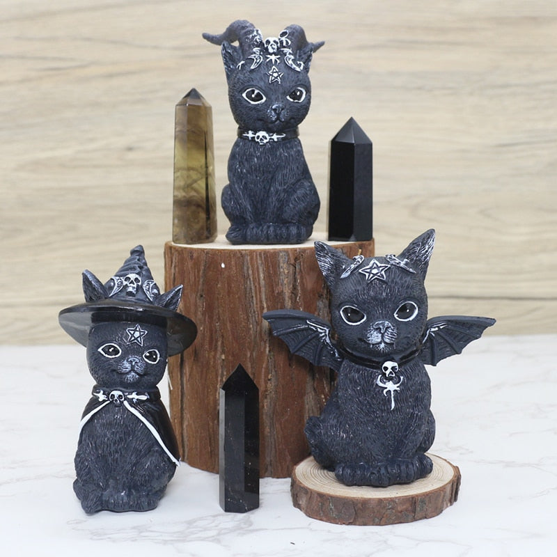 Kawaii Cute Magic Devil Black Cat For Desktop - Orchid Unique
