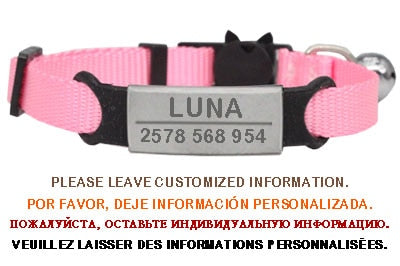 Personalized ID Tag Cat Collar Bell - Orchid Unique