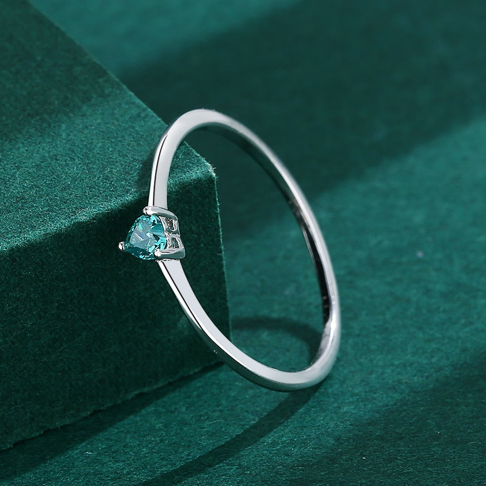 Heart-Shaped Genuine Sapphire Ring - Orchid Unique