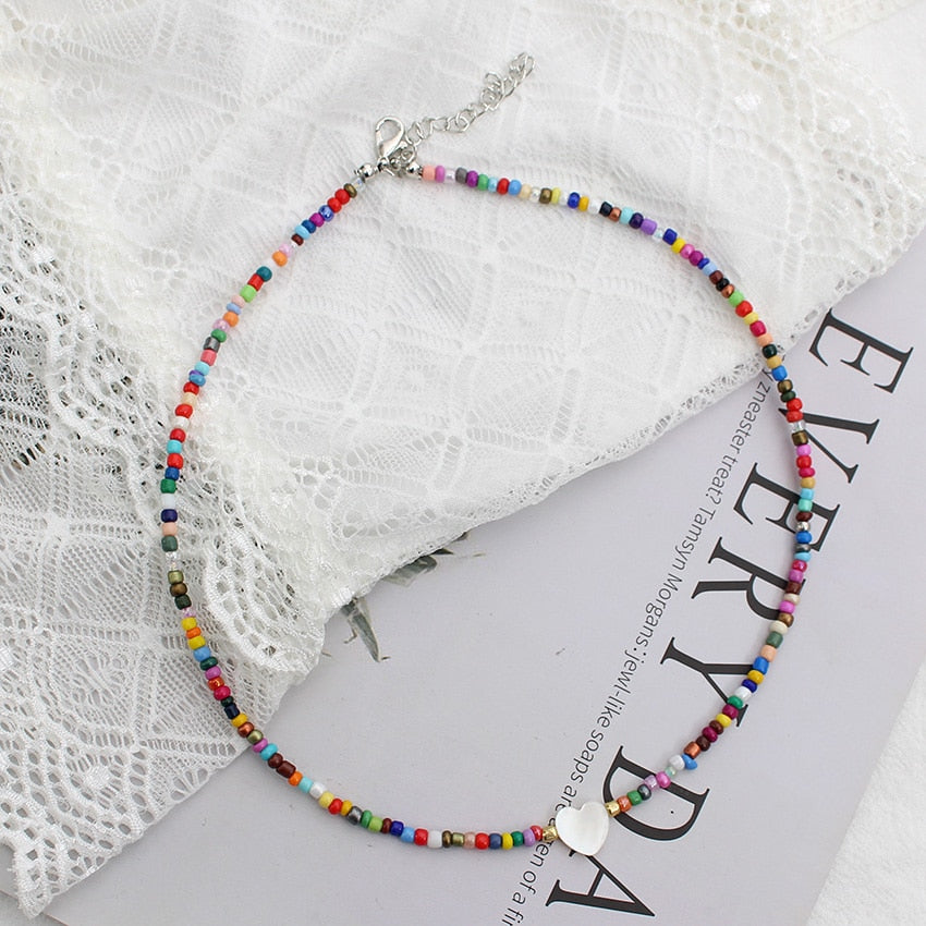 Natural Shell Beads Necklace - Orchid Unique