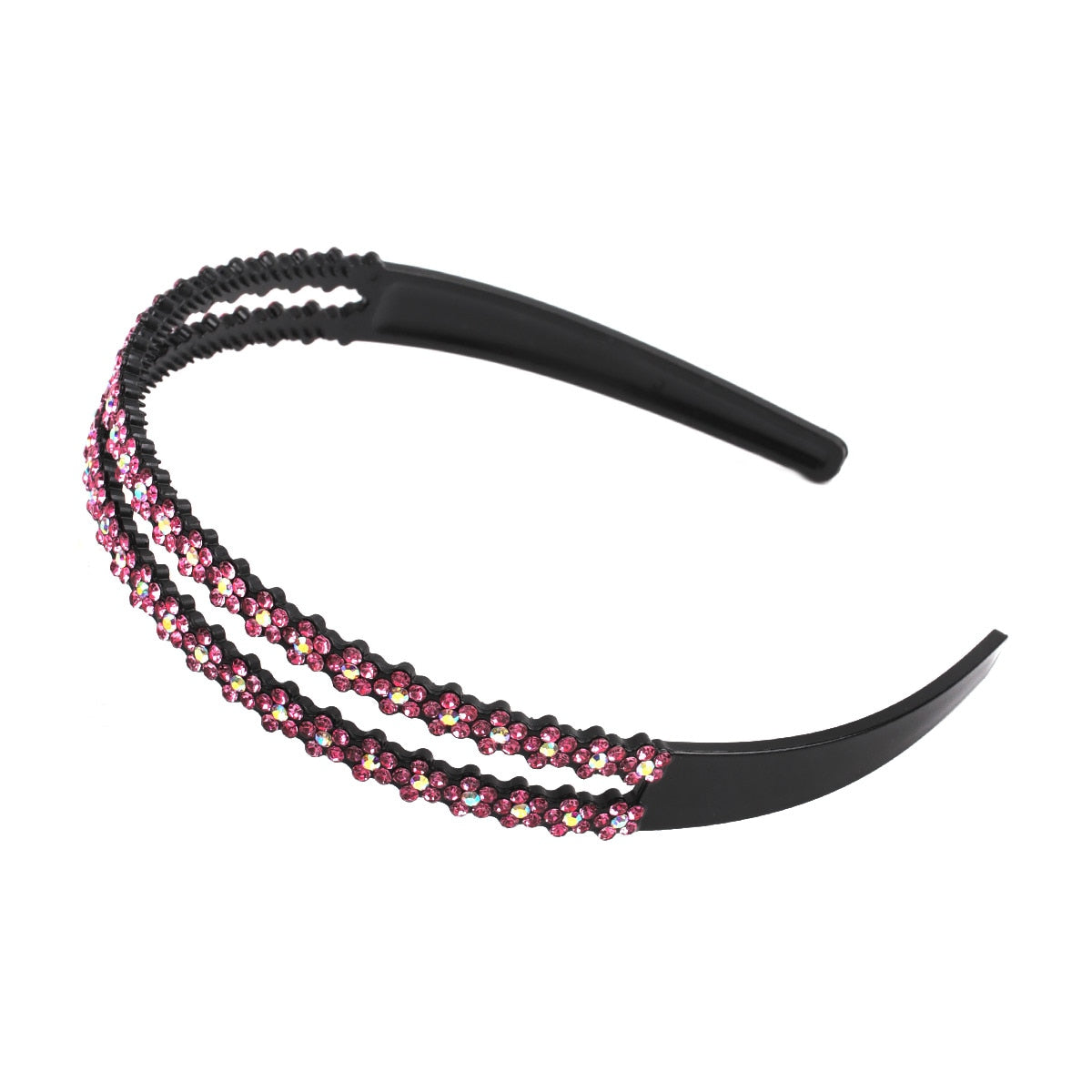 Fashion Pearl Non-Slip Rhinestone Hairbands Elastic Flower Women Hair Hoop Bands Headband Bezel Girls Hair Accessories Headdress - Orchid Unique