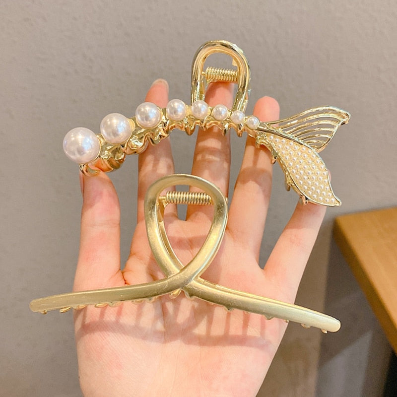 Pearl Hair Claw Set Clip - Orchid Unique