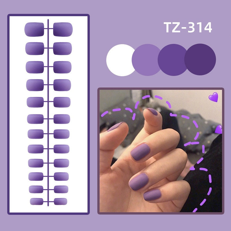 Matte False Nails Glue Square Head - Orchid Unique