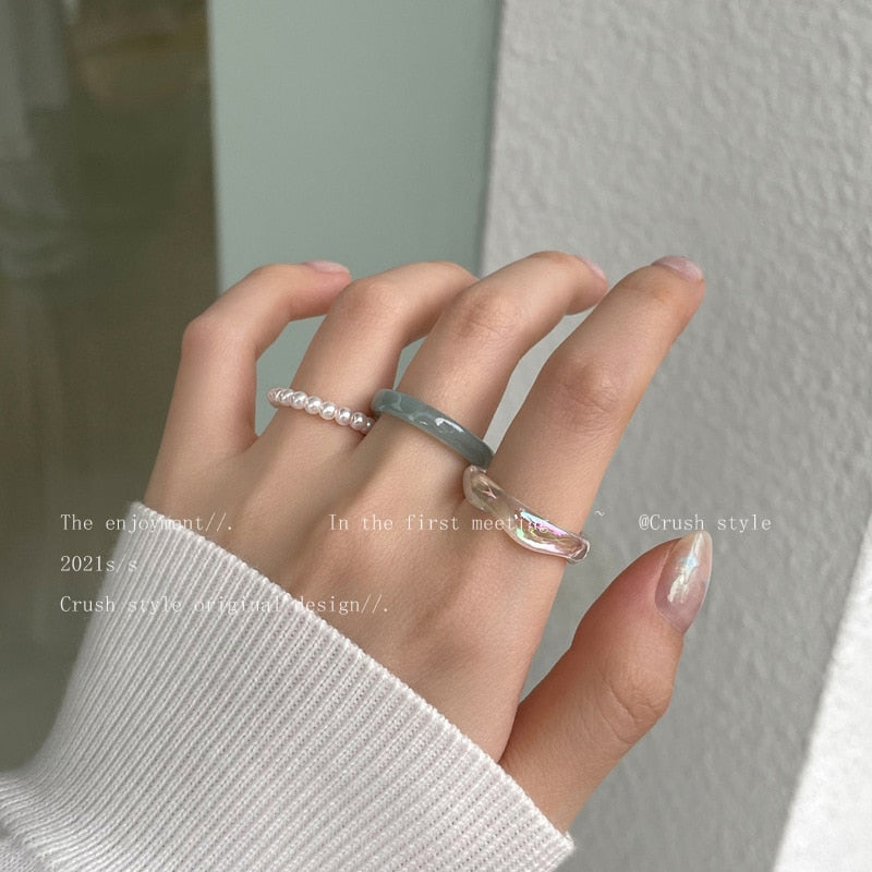 3pcs/set Acrylic Ring Set - Orchid Unique