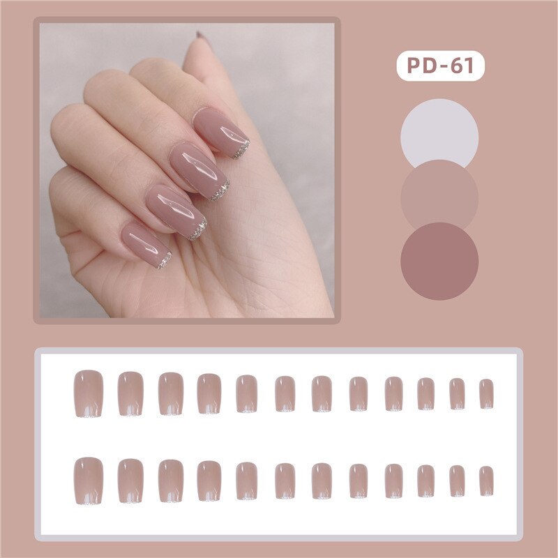 Short Wear Tips Nail False Patch - Orchid Unique