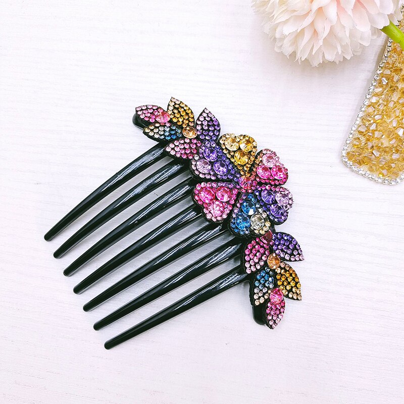 Crystal Flower Hair Combs - Orchid Unique