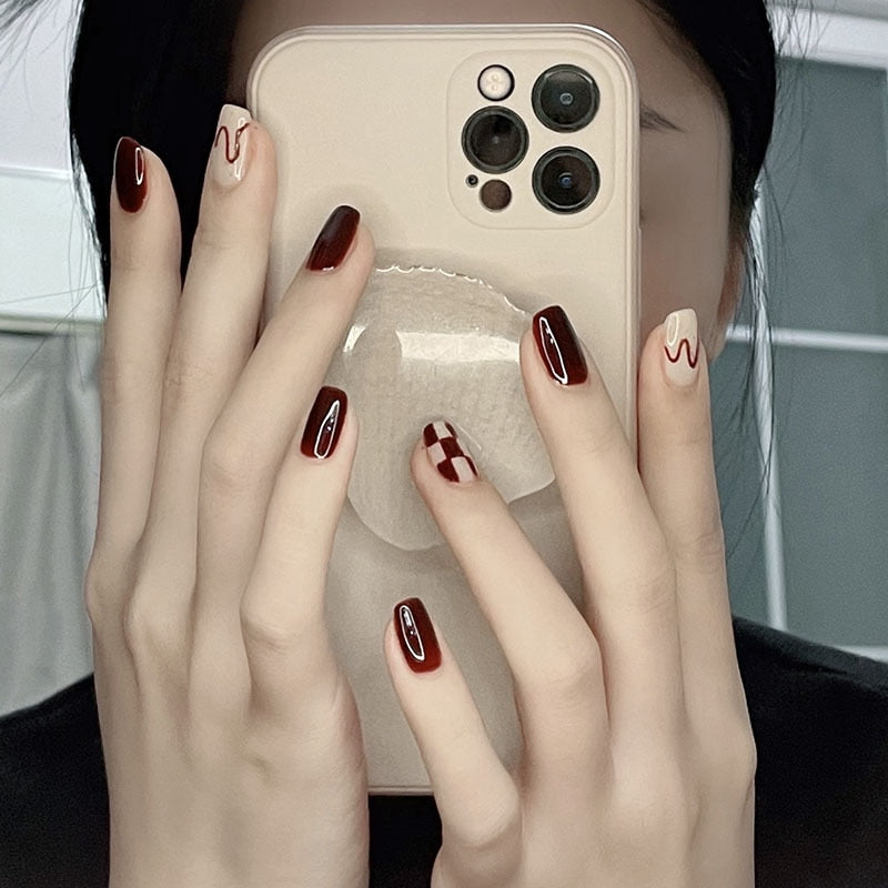 Sweet Short Round/Square Head False Nail Art - Orchid Unique