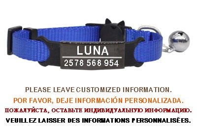 Personalized ID Tag Cat Collar Bell - Orchid Unique