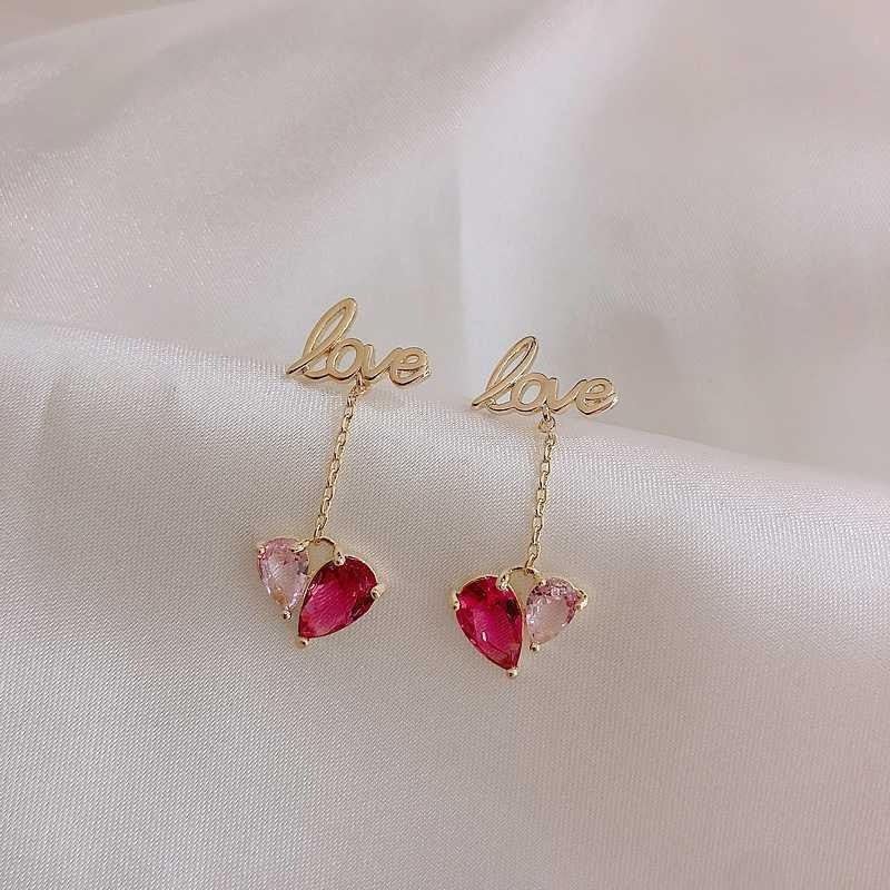Crystal  Flower Pendant Earrings - Orchid Unique