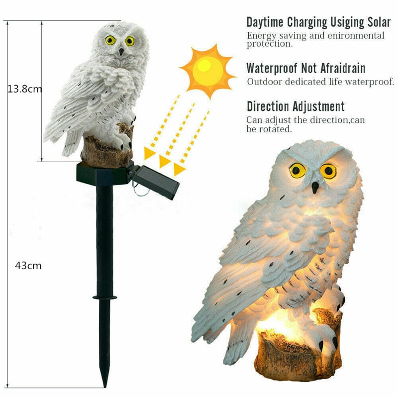 Garden Lights Owl Solar Lamp - Orchid Unique