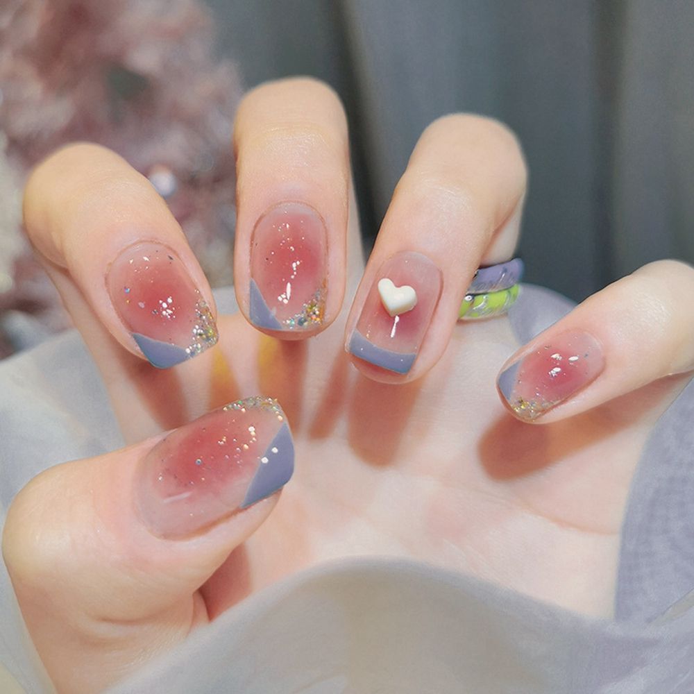 Short Round/Square Head False Nails - Orchid Unique