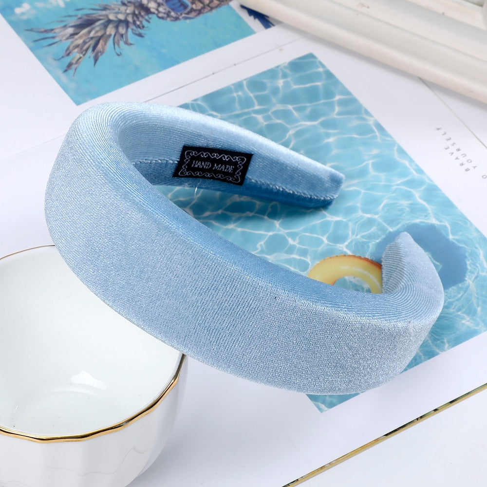 Haimeikang Solid Color Velvet Headband Hair Bands Winter New Sponge Hair Hoop Bezel Headbands For Women Fashion Hair Accessories - Orchid Unique