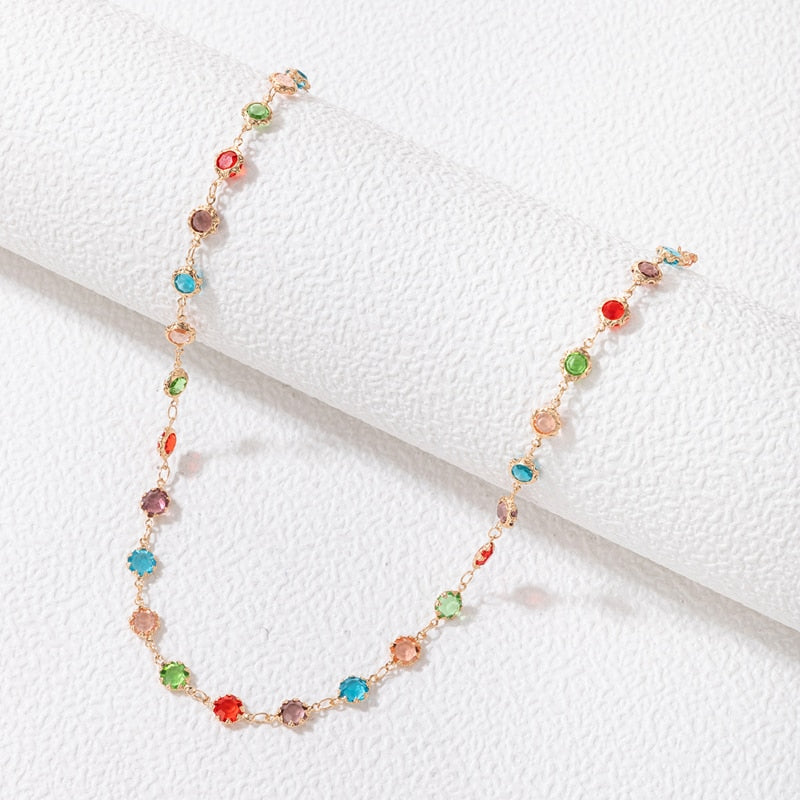Bohemian Colorful Beaded Necklace - Orchid Unique