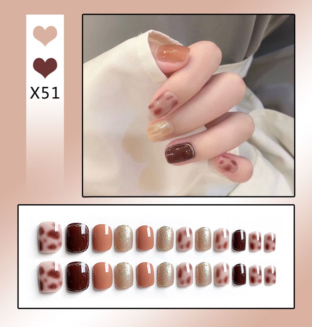 Sweet Short Round/Square Head False Nail Art - Orchid Unique