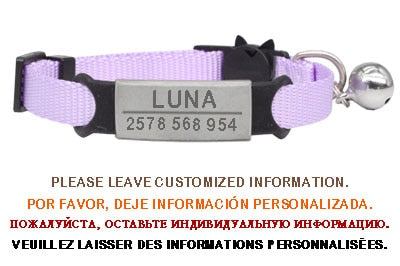 Personalized ID Tag Cat Collar Bell - Orchid Unique