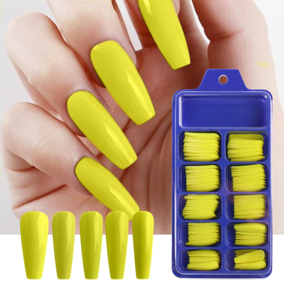 False Nails Coffin Extension Forms - Orchid Unique