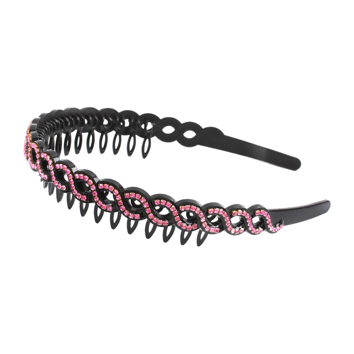Fashion Pearl Non-Slip Rhinestone Hairbands Elastic Flower Women Hair Hoop Bands Headband Bezel Girls Hair Accessories Headdress - Orchid Unique