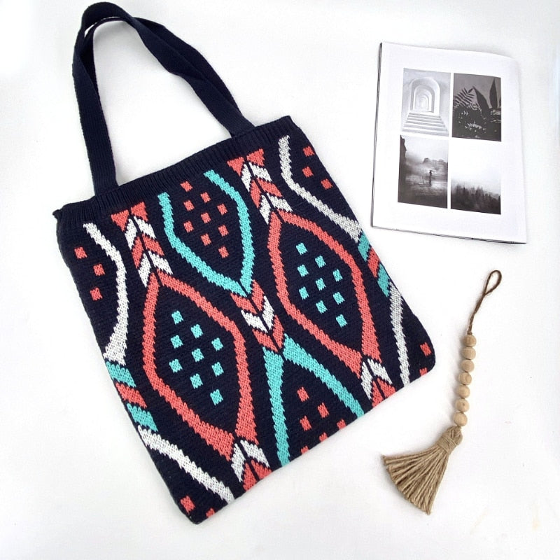 Boho Chic Aztec Tote Bag - Orchid Unique