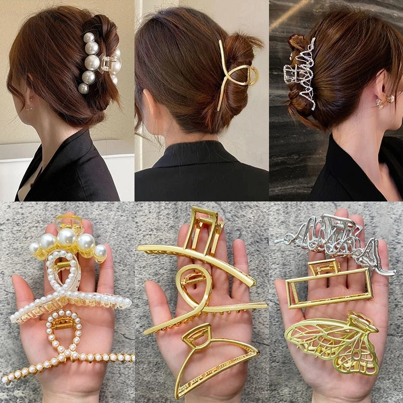 Pearl Hair Claw Set Clip - Orchid Unique