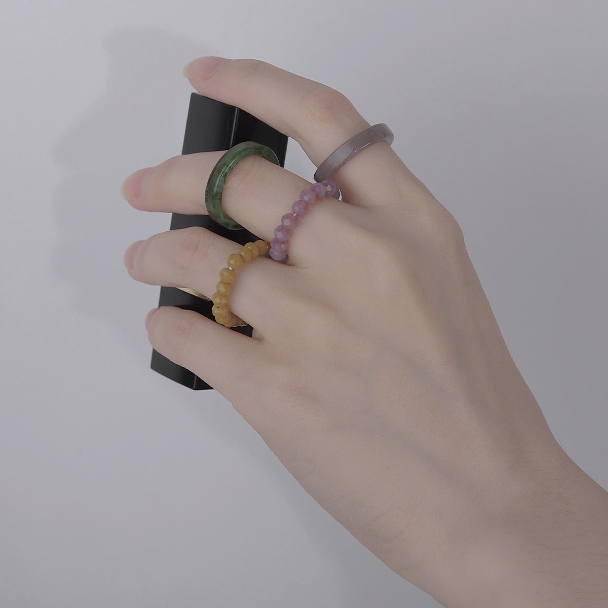 3pcs/set Acrylic Ring Set - Orchid Unique