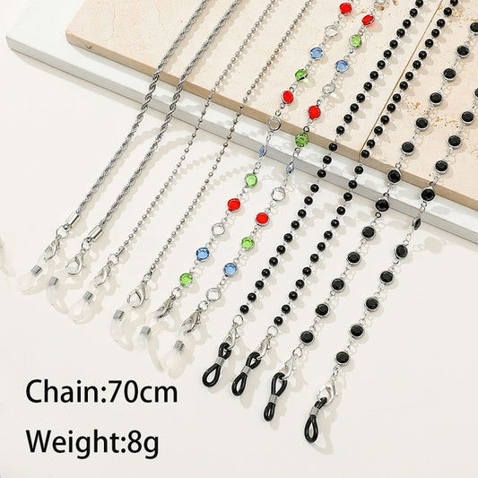 Colorful Crystal Beaded Sunglasses Chains - Orchid Unique