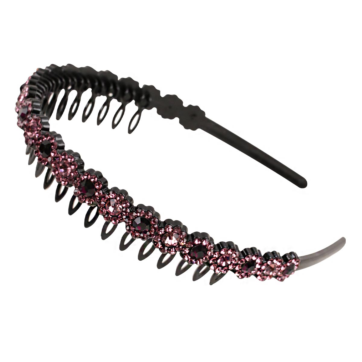 Fashion Pearl Non-Slip Rhinestone Hairbands Elastic Flower Women Hair Hoop Bands Headband Bezel Girls Hair Accessories Headdress - Orchid Unique