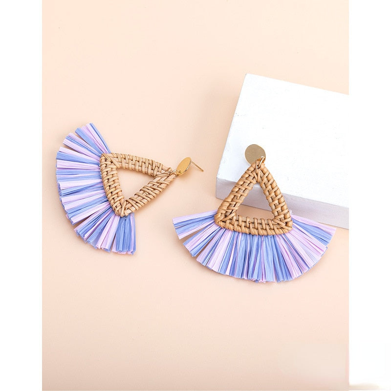 Fashion Handmade Tassel Pendant Earrings - Orchid Unique