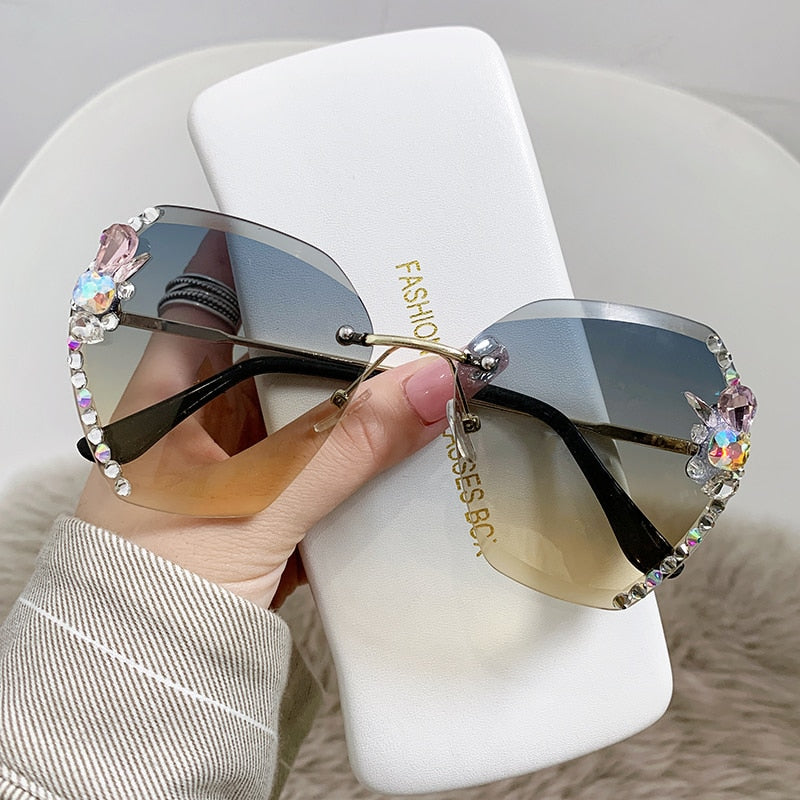 Retro Cutting Lens Gradient Sunglasses - Orchid Unique