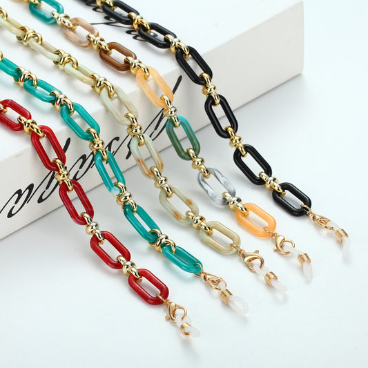 Acrylic Button Glasses Chain - Orchid Unique