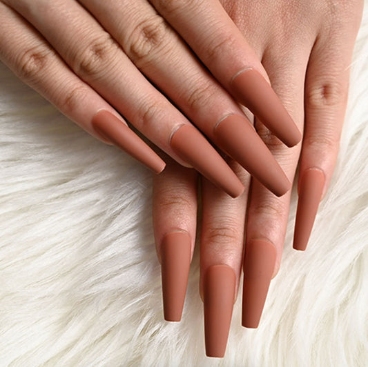 Matte Super Long Coffin False Nails - Orchid Unique