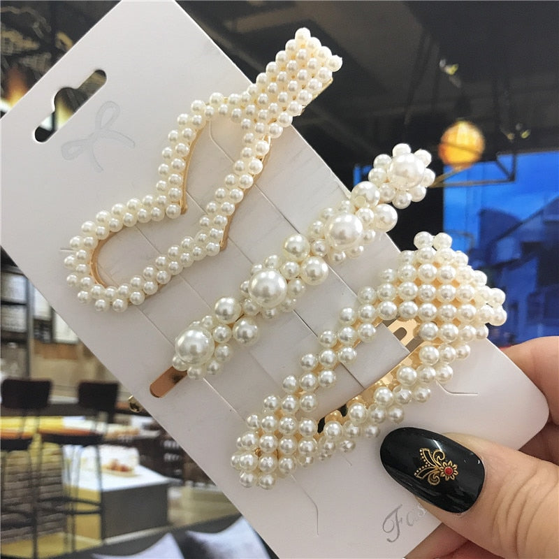 Handmade Pearls Hair Clips - Orchid Unique