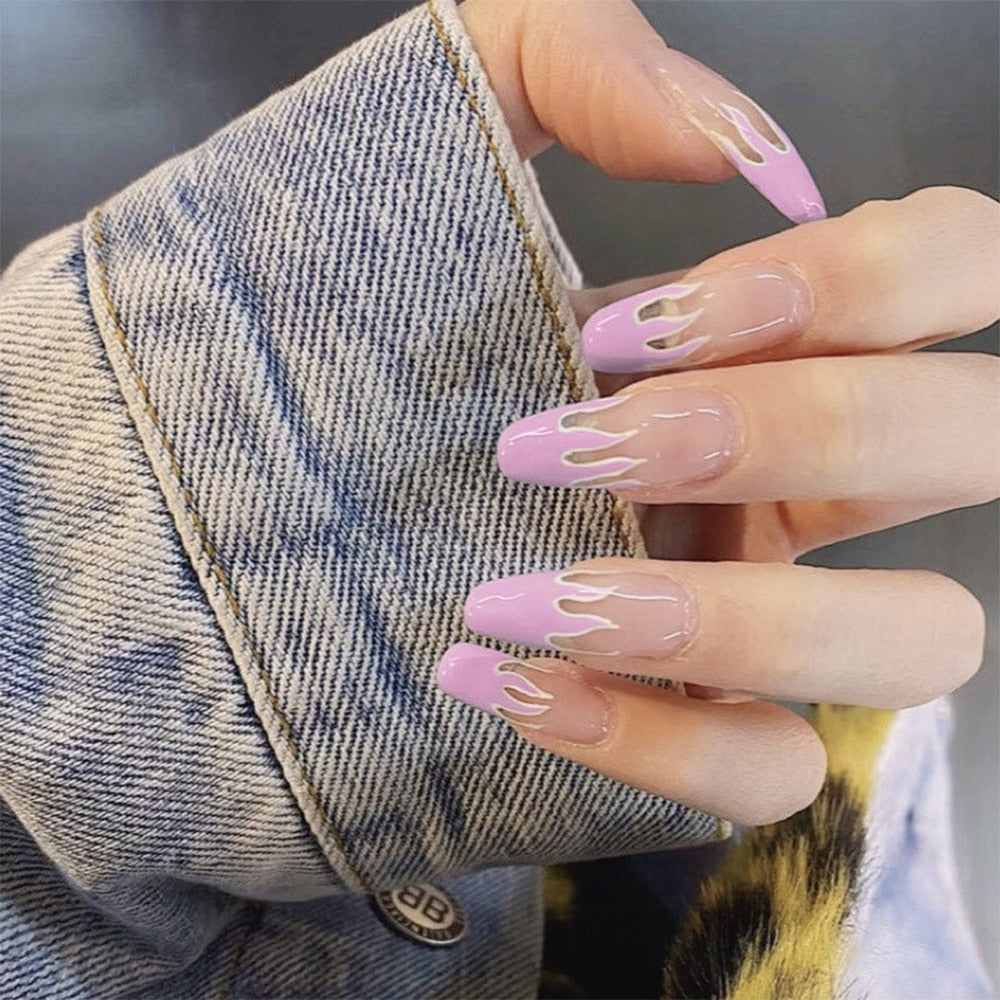 Charming Detachable Finished Fingernails - Orchid Unique