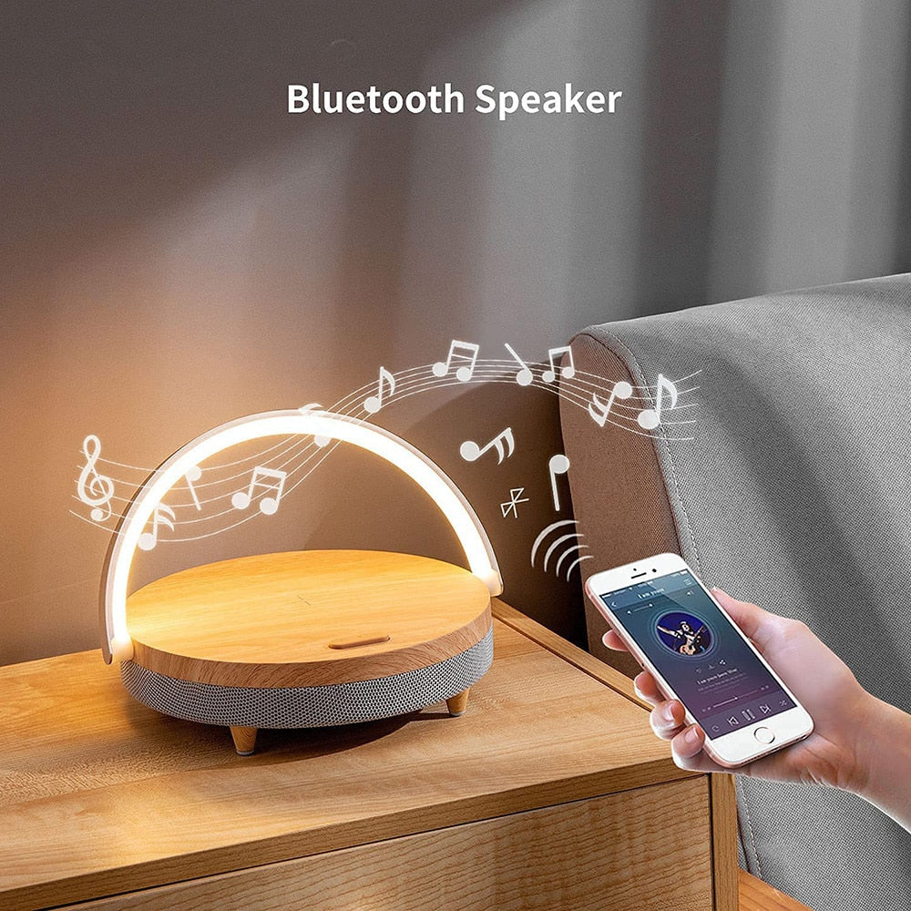 High Power Phone Stand Wireless/Wooden Charging Lamp - Orchid Unique