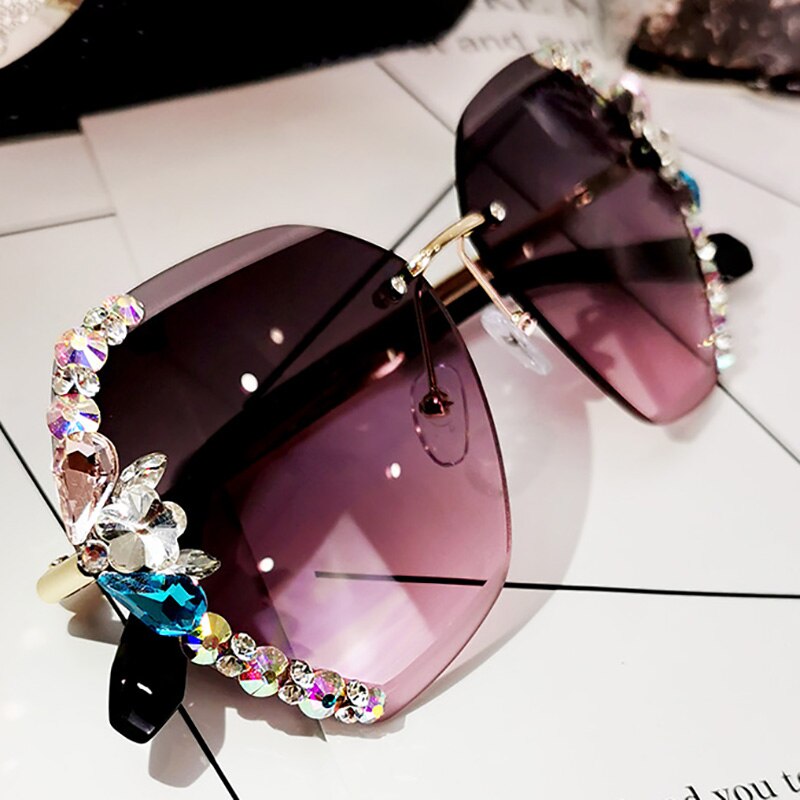 Retro Cutting Lens Gradient Sunglasses - Orchid Unique