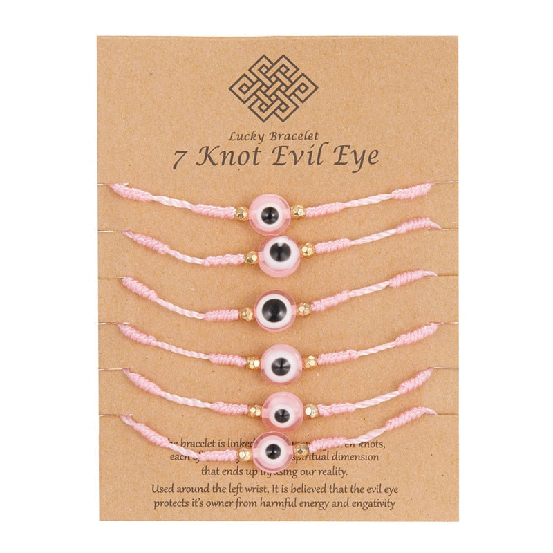 6Pcs Handmade Turkish Lucky Evil Eye Bracelets - Orchid Unique