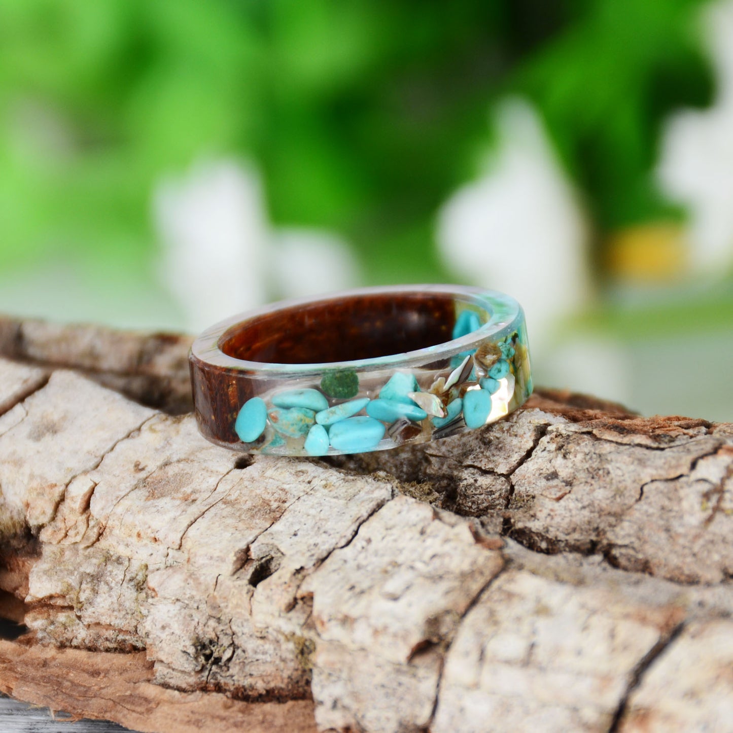 Handmade Dried Flower Epoxy Ring - Orchid Unique