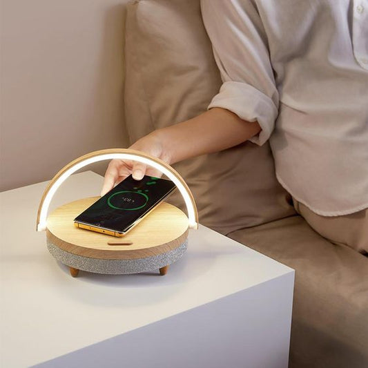 High Power Phone Stand Wireless/Wooden Charging Lamp - Orchid Unique