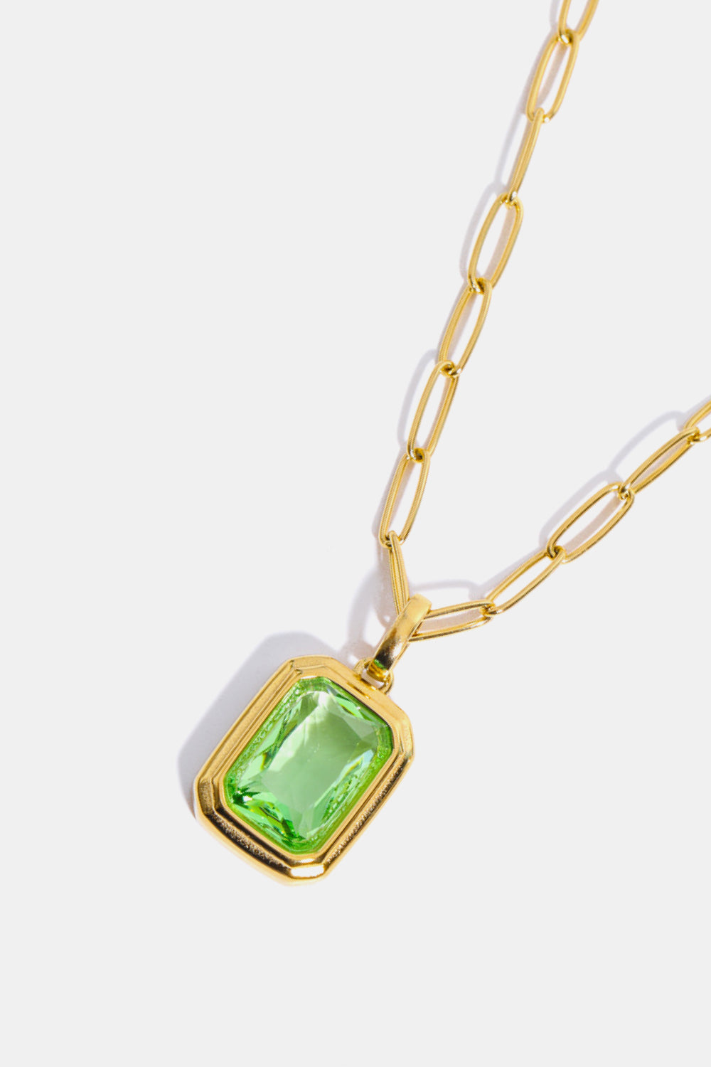 Zircon 18K Gold-Plated Geometrical Shape Pendant Necklace Orchid Unique 