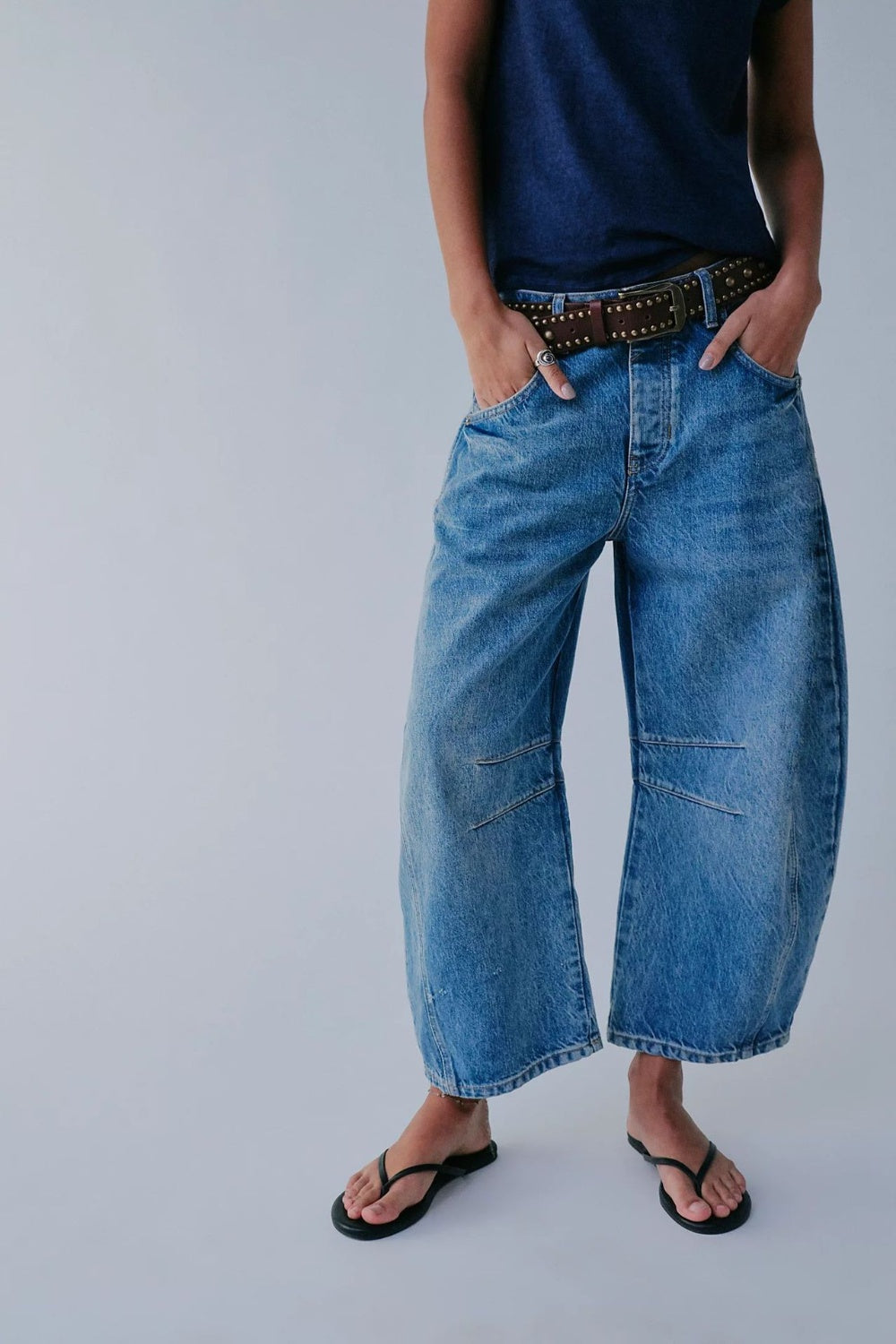 Wide Leg Jeans with Pockets Orchid Unique 