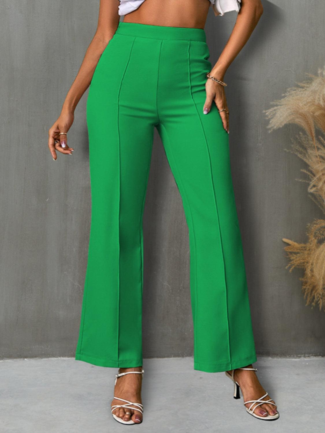 High Waist Straight Pants Orchid Unique 