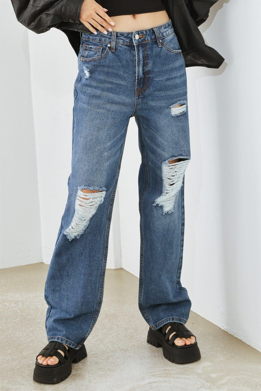 HAMMER COLLECTION Distressed High Waist Jeans Orchid Unique 