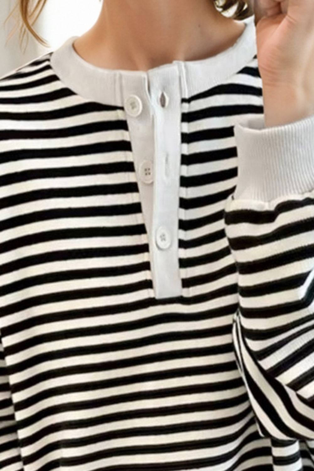 Striped Dropped Shoulder Long Sleeve Sweatshirt Orchid Unique 