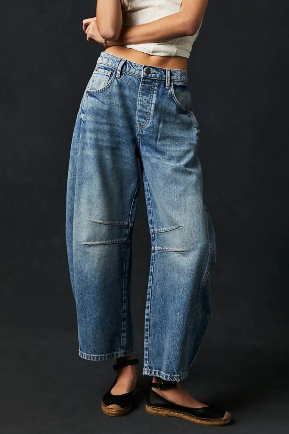 Wide Leg Jeans with Pockets Orchid Unique 