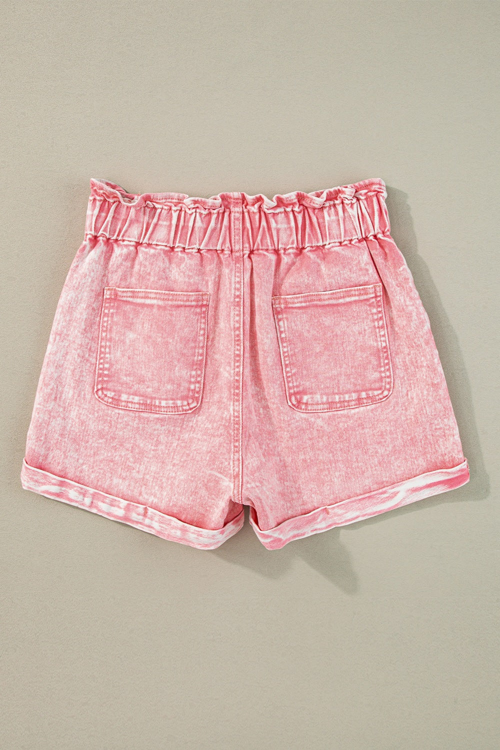 Paperbag Waist Denim Shorts Orchid Unique 